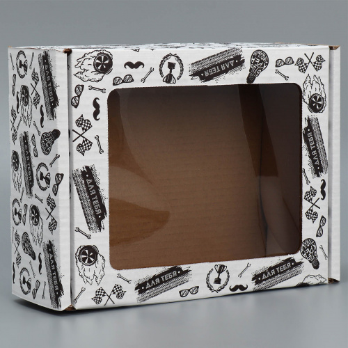 Коробка сборная с окном «Лучше всех», белый ,27х10х21 см
