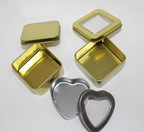 Коробка металлическая 6*6*4,5 см форма ассорти цвет золото,серебро