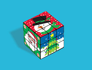 Игра-головоломка Кубик Новый Год 1шт 2,7*2,7 см