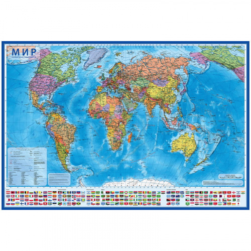 Карта Мира полит. 1010*700 мм интерактивная КН025 RR