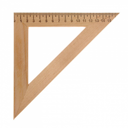 Треугольник 15 см деревянный 45