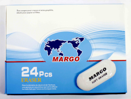Ластик Margo 190 мягкий белый овальный