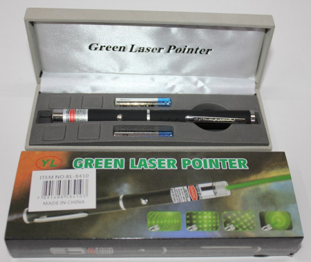 Указка лазерная в футляре зеленая